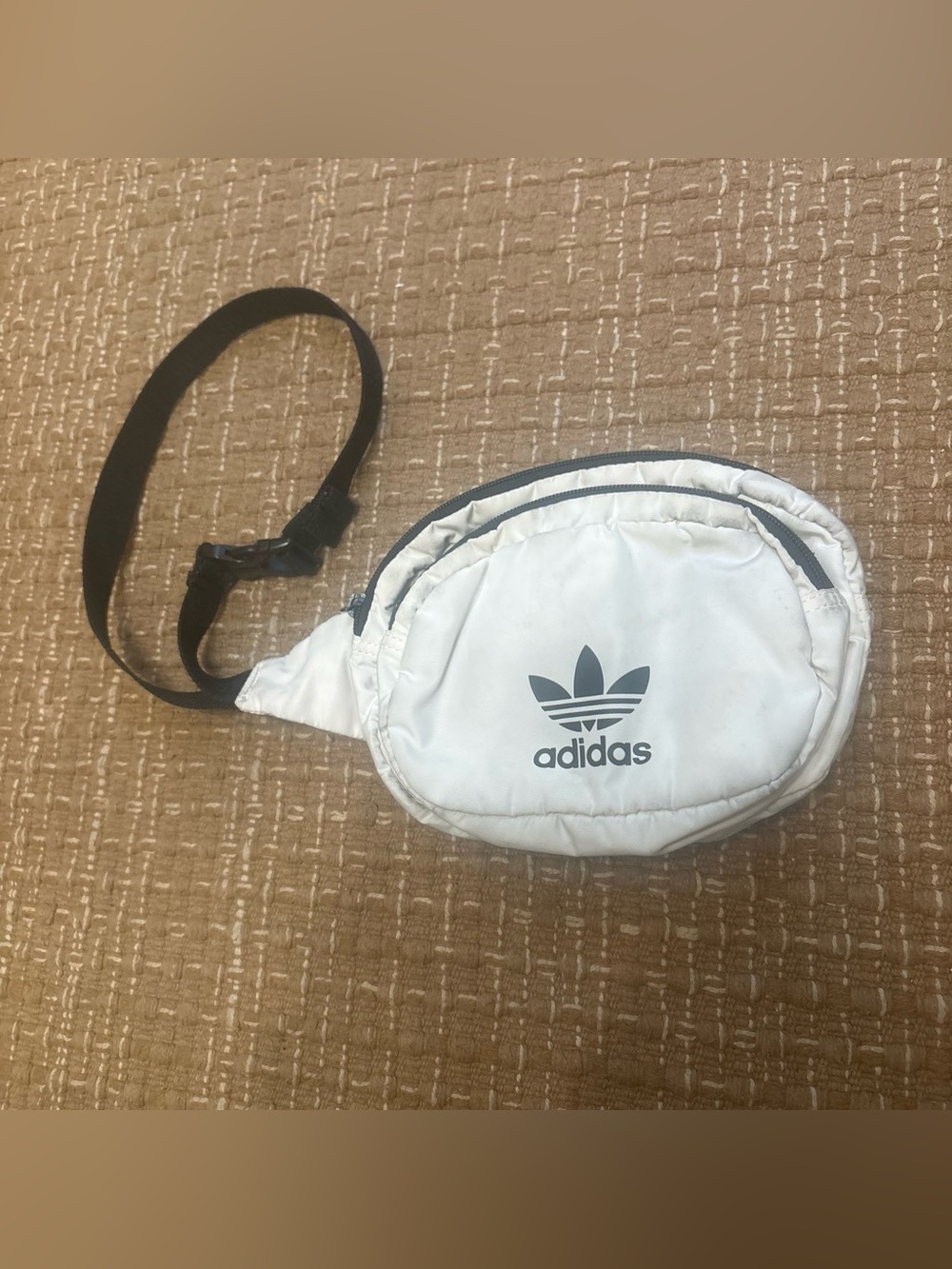 adidas White and Black Trefoil Waist Pack